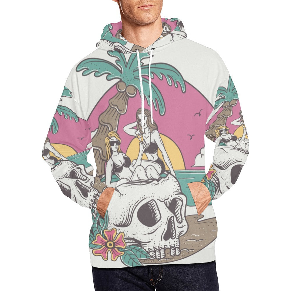 Summer Vibe Sexy Woman Skull Sunset All Over Print Hoodie