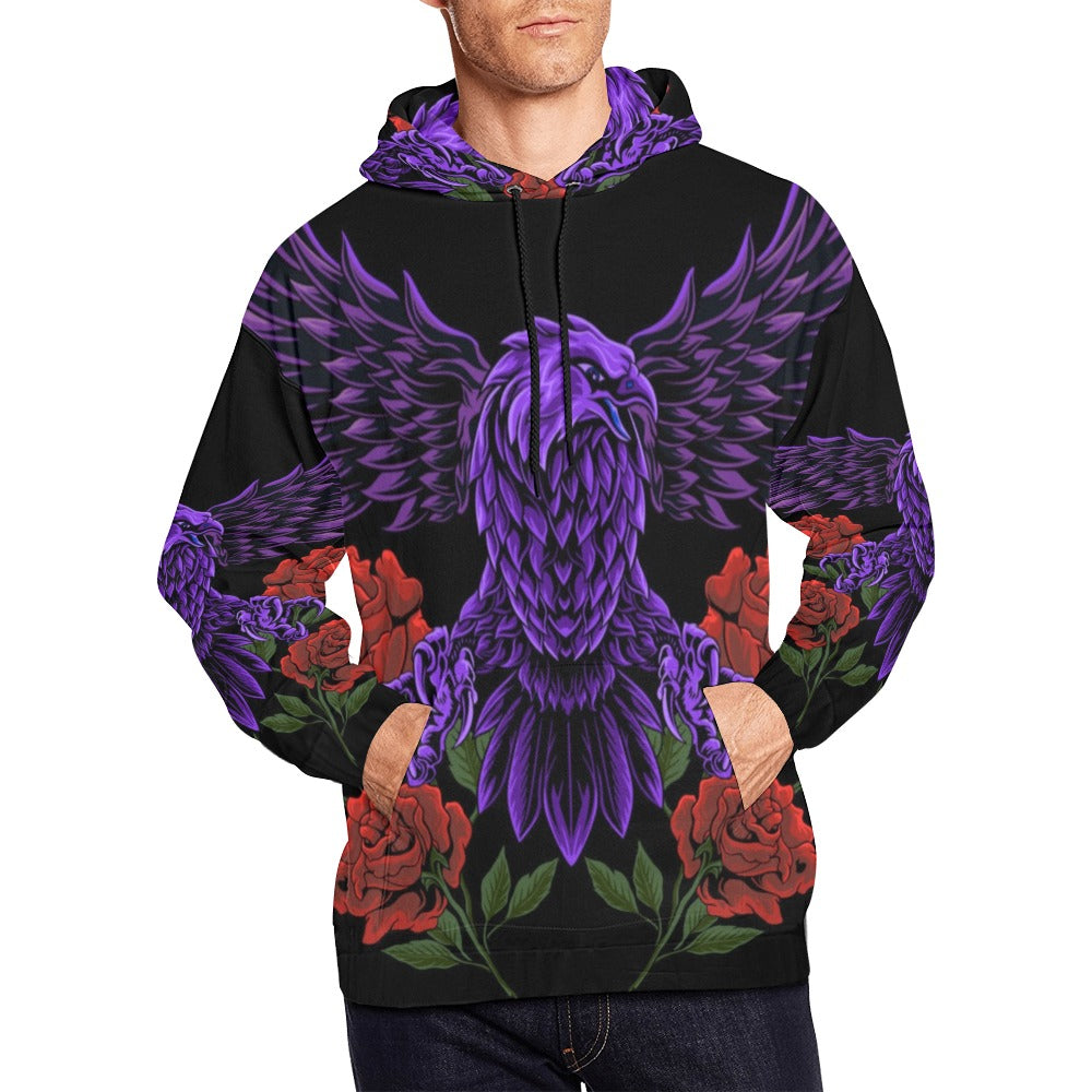 Eagle Rose All Over Print Hoodie