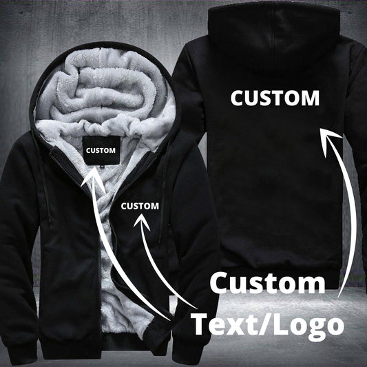 Personalized Custom Text/Logo Black Winter Hoodie - Top Content | POD Collection | Free Shipping