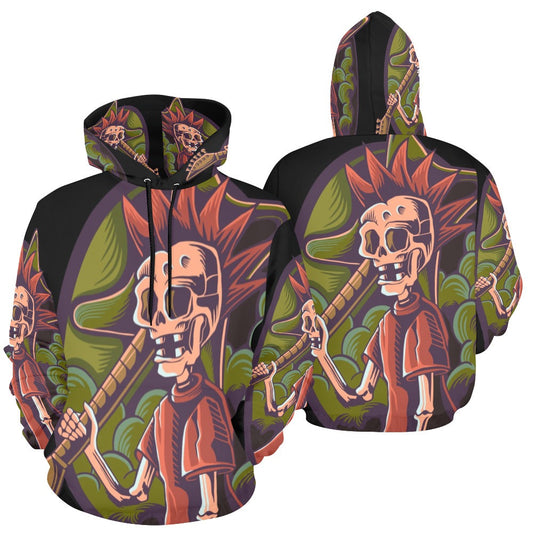 Vintage Retro Classic Skull All Over Print Hoodie