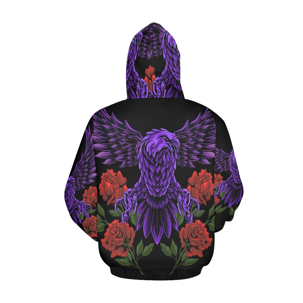 Eagle Rose All Over Print Hoodie