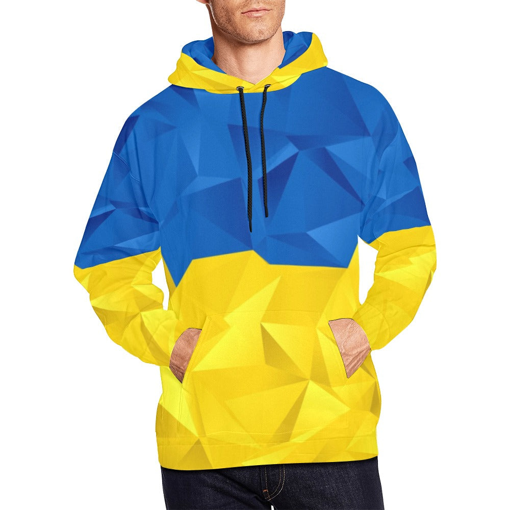 Abstract Ukraine Flag All Over Print Hoodie