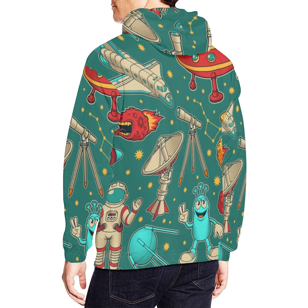 Cartoon Space All Over Print Hoodie