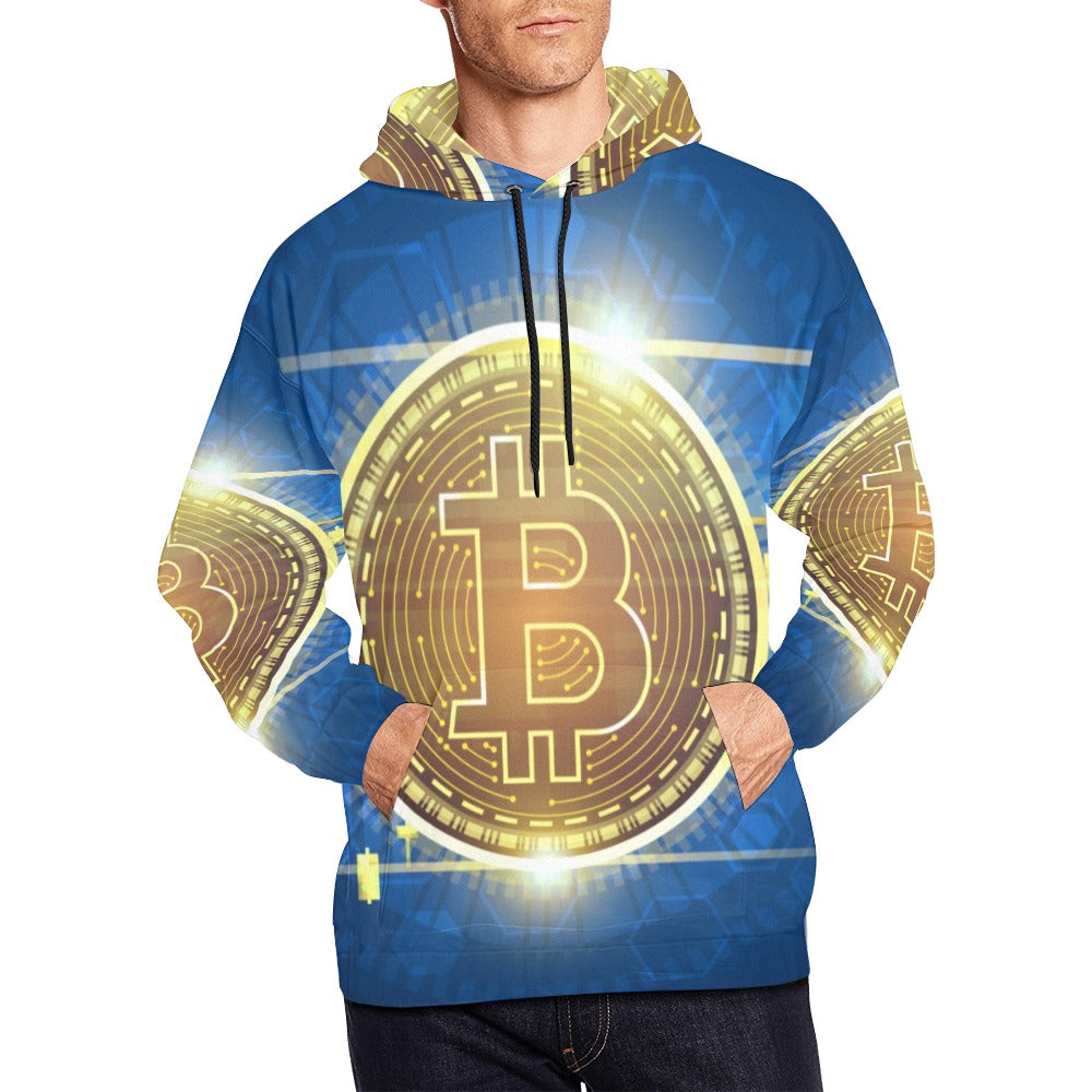 Technical Graph Bitcoin Futuristic Concept All Over Print Hoodie