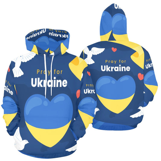 Pray Ukraine illustration All Over Print Hoodie