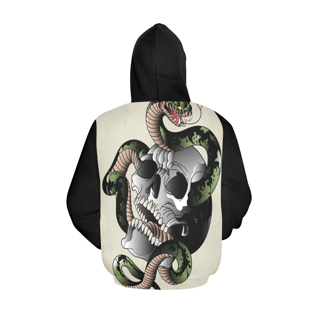 Skull Snake All Over Print Hoodie