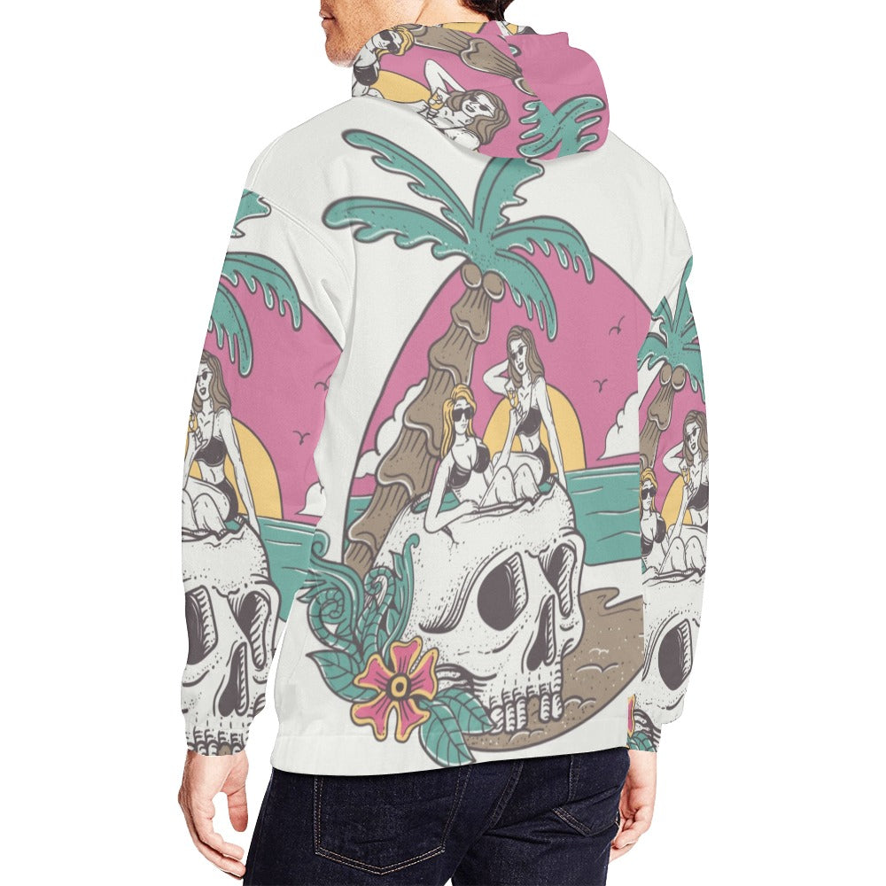 Summer Vibe Sexy Woman Skull Sunset All Over Print Hoodie