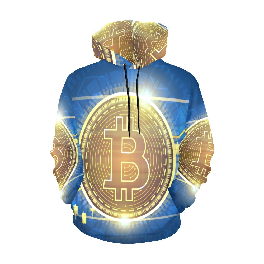 Technical Graph Bitcoin Futuristic Concept All Over Print Hoodie