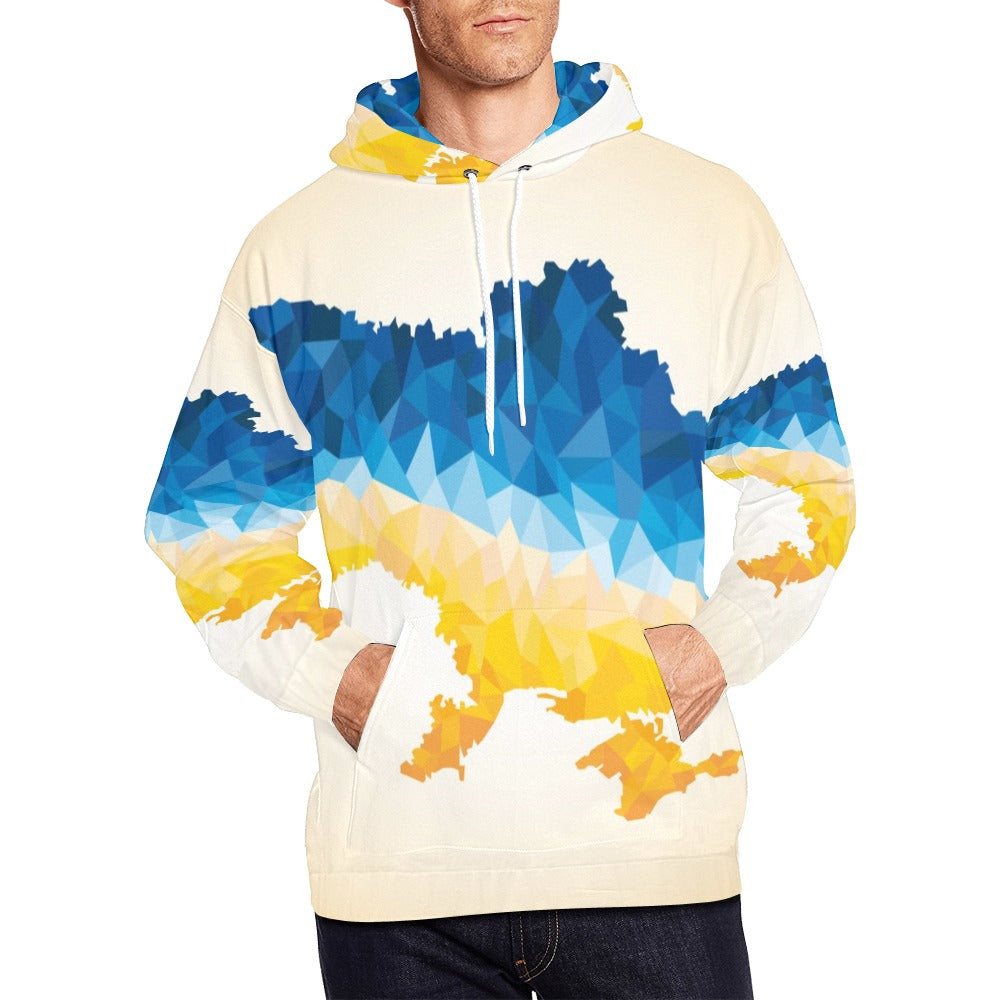 Polygonal Map Of Ukraine All Over Print Hoodie