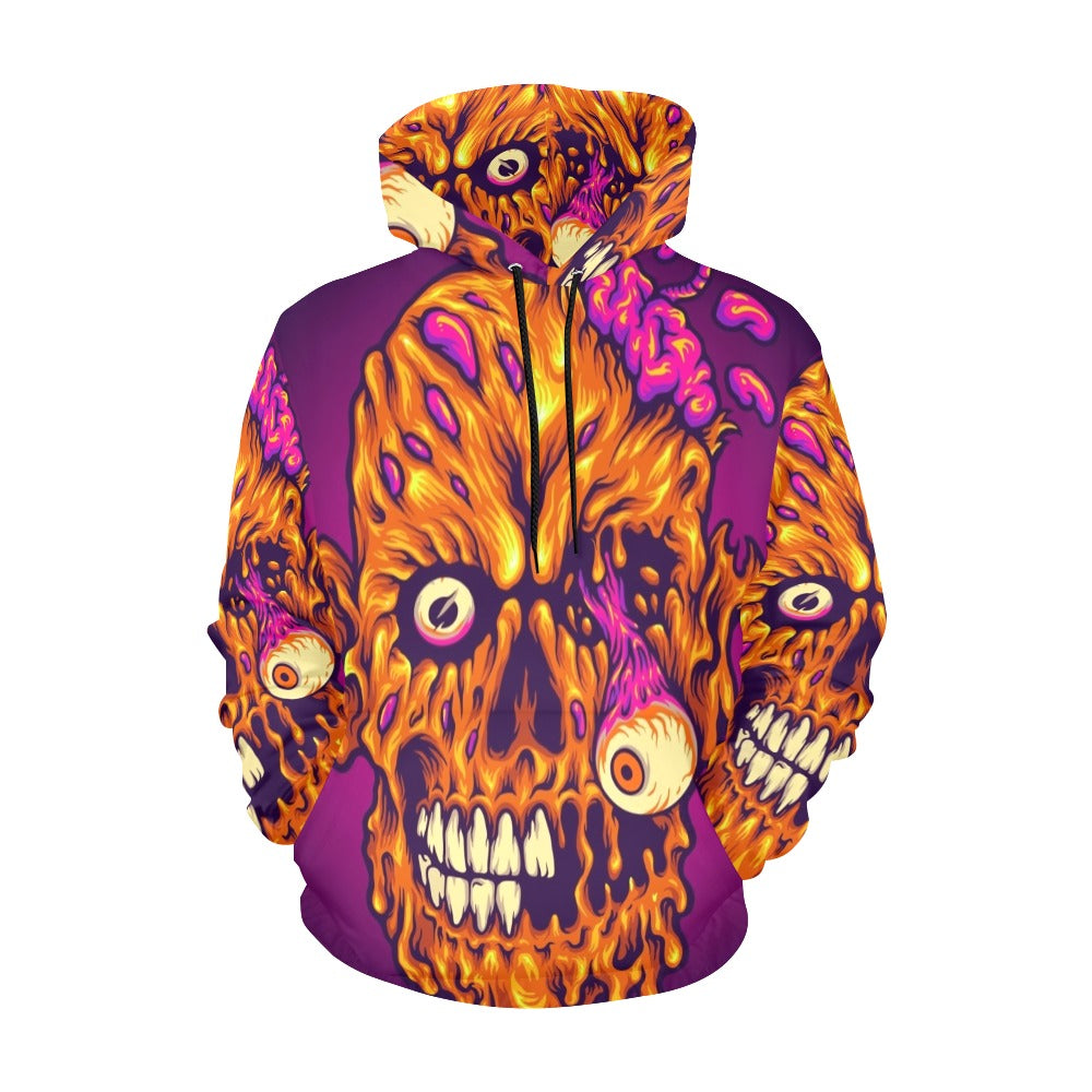 Zombie Creepy Head Horror All Over Print Hoodie