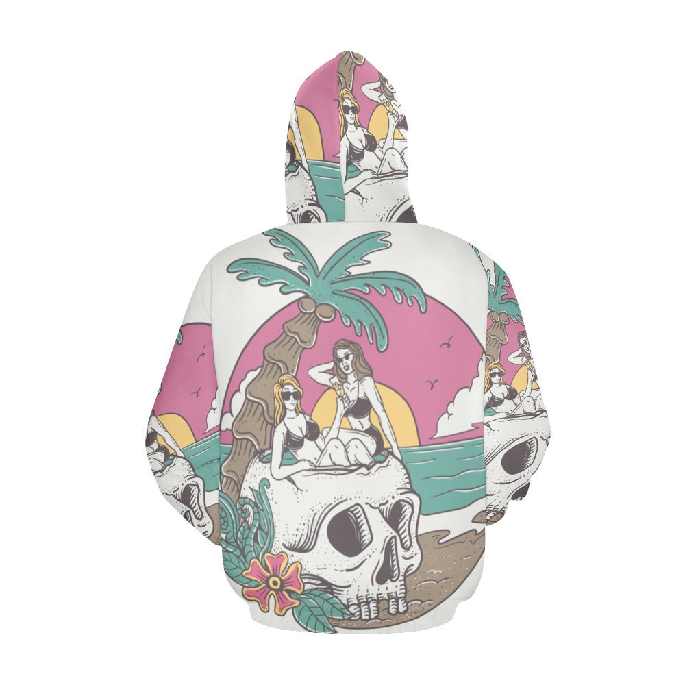 Summer Vibe Sexy Woman Skull Sunset All Over Print Hoodie