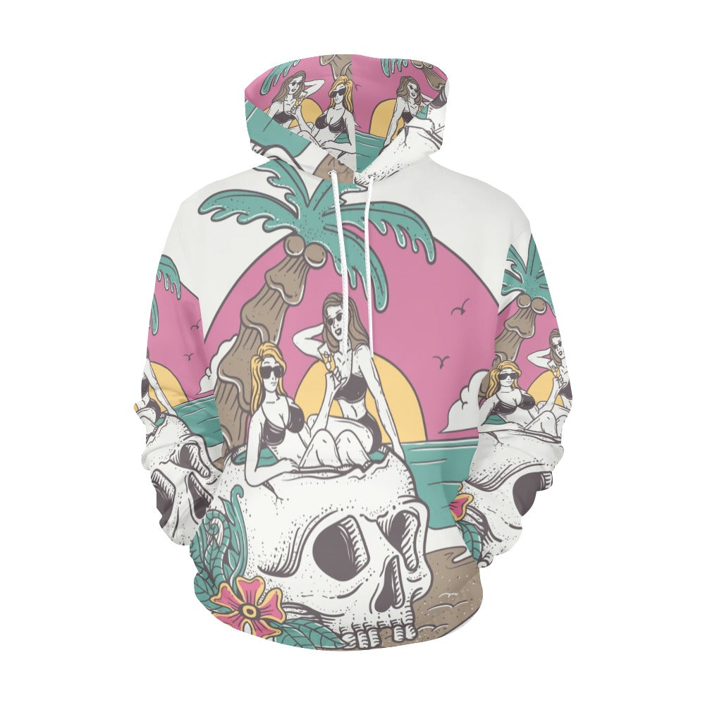 Summer Vibe Sexy Woman Skull Sunset All Over Print Hoodie