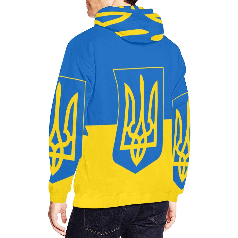 Flag And Coat Of Arms Of Ukraine All Over Print Hoodie