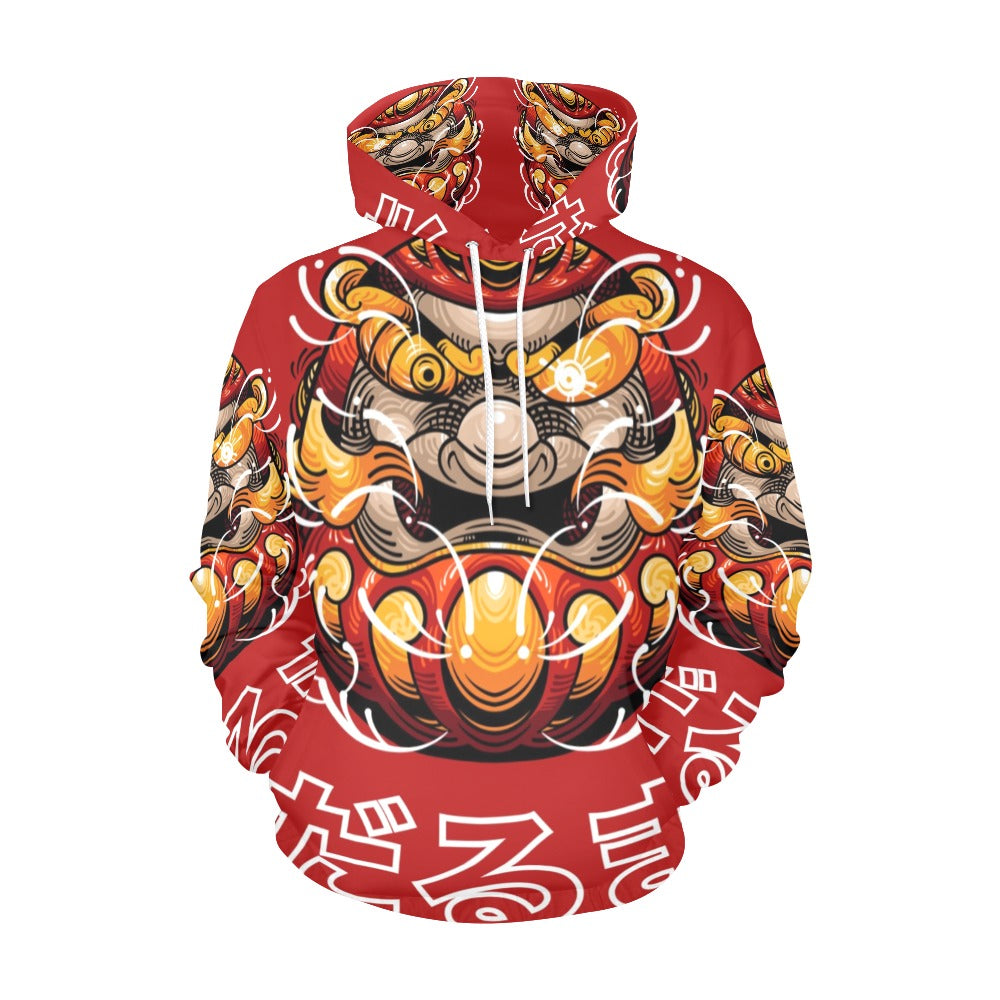 Demon Daruma Doll Japanese All Over Print Hoodie