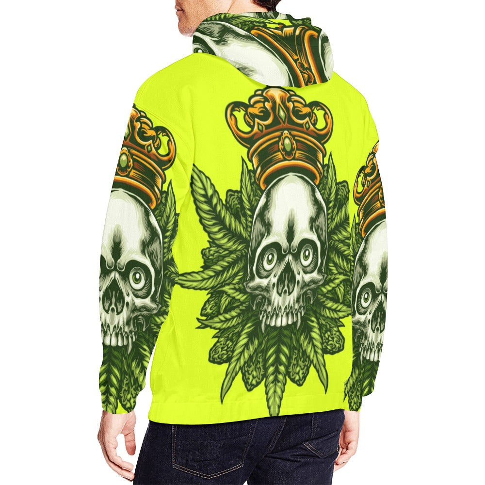 King Cannabis Skull All Over Print Hoodie