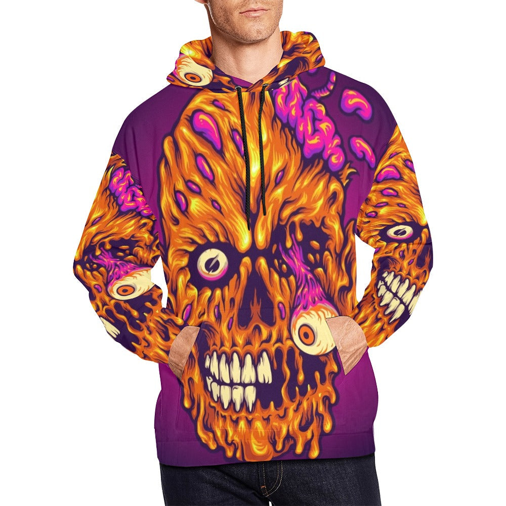 Zombie Creepy Head Horror All Over Print Hoodie