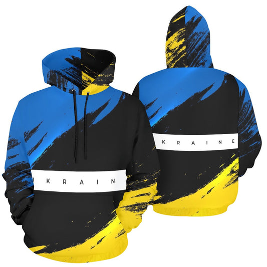 Modern Ukraine Flag Painted 3D All Over Print Hoodie