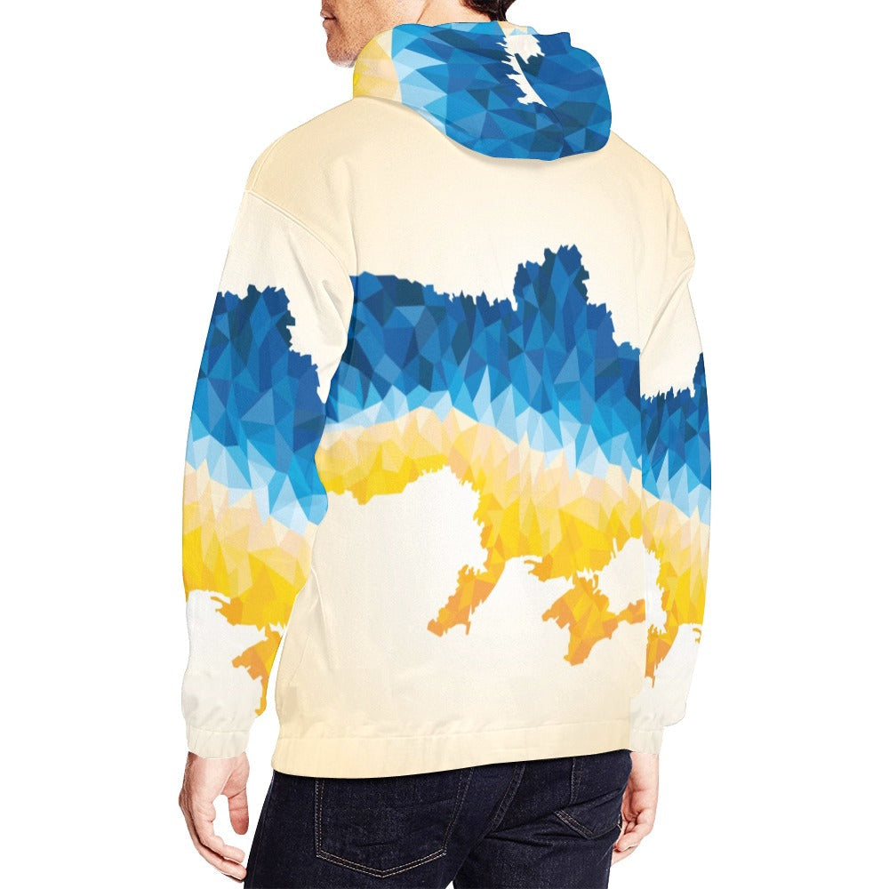 Polygonal Map Of Ukraine All Over Print Hoodie