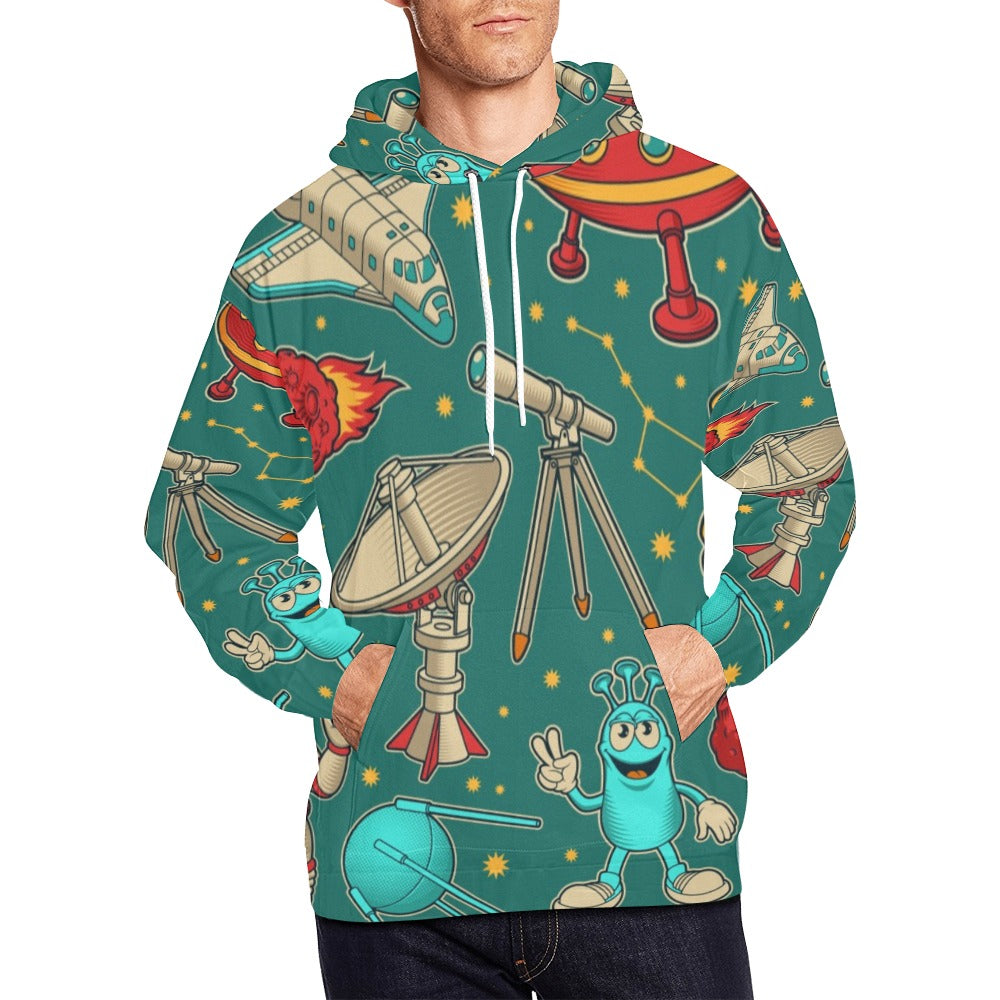 Cartoon Space All Over Print Hoodie