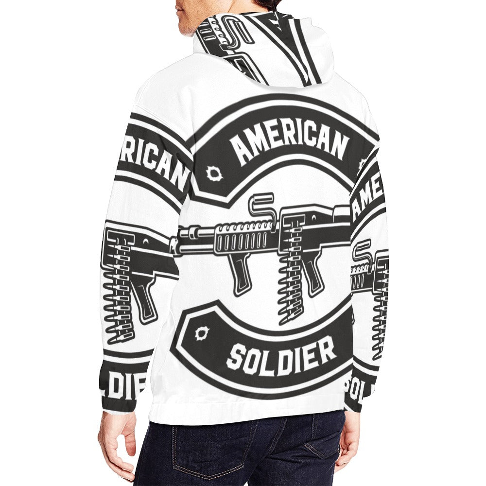 Military American Soldier All Over Print Hoodie