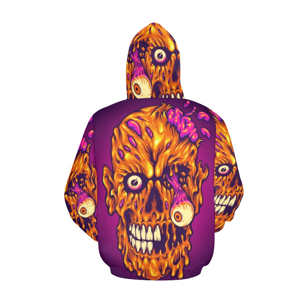 Zombie Creepy Head Horror All Over Print Hoodie