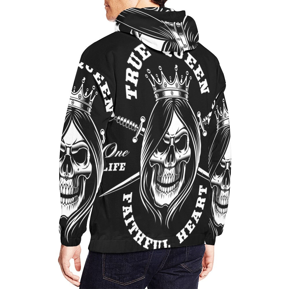 Queen Skull All Over Print Hoodie