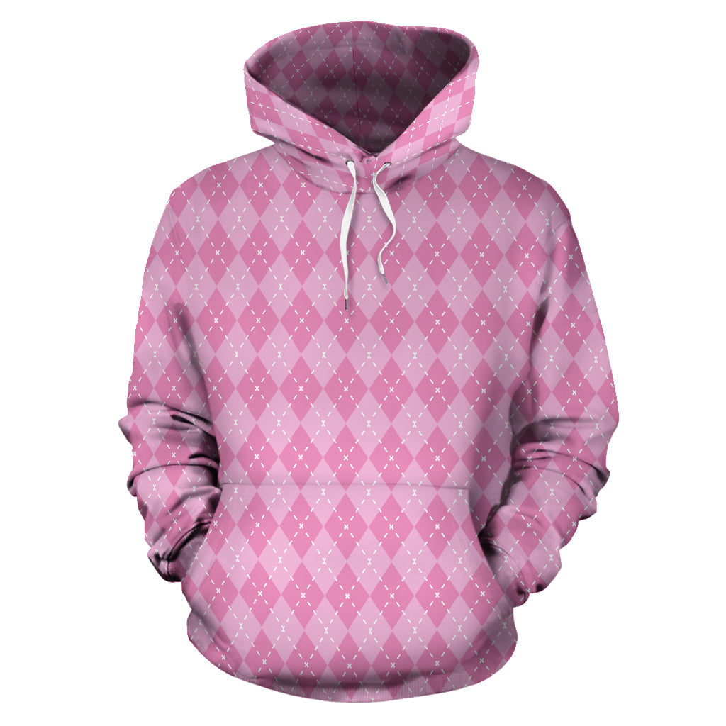 Pink Argyle All Over Hoodie - Top Content | POD Collection | Free Shipping