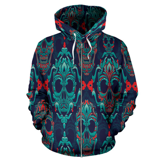 Skull Zip Hoodie