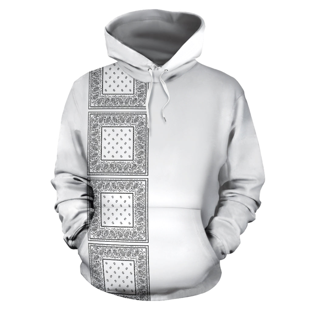 White Bandana Lineup Pullover Hoodie