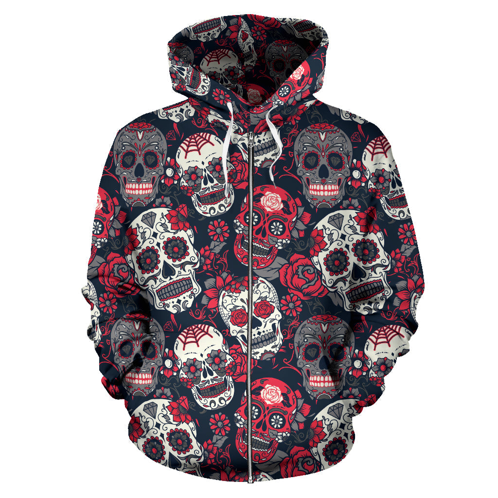 Skull Lovers All Over Zip-Up Hoodie