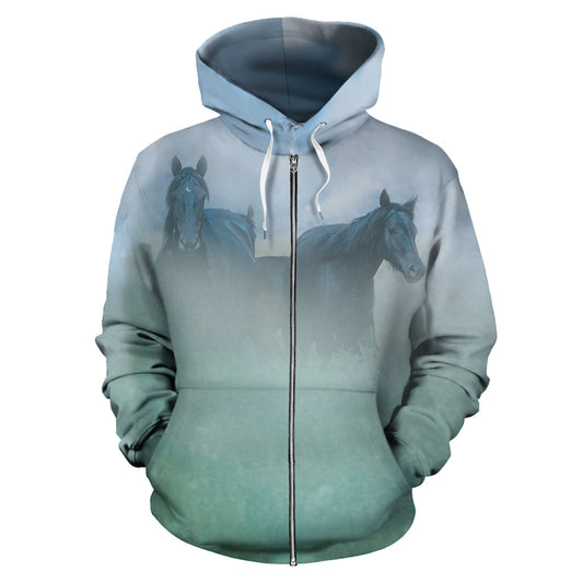 Fresian in the Mist Zip-Up Hoodie