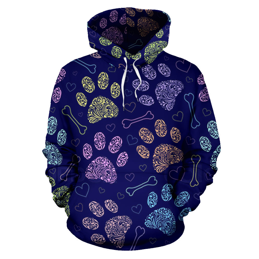 Paw print all over print hoodie - Top Content | POD Collection | Free Shipping