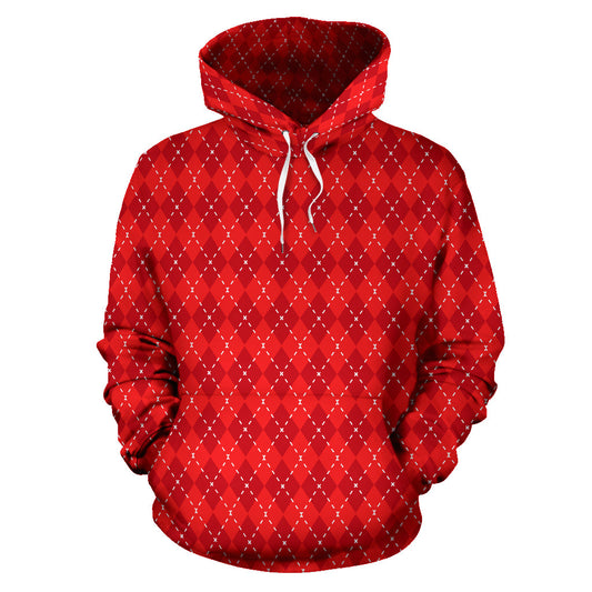 Red Argyle All Over Hoodie