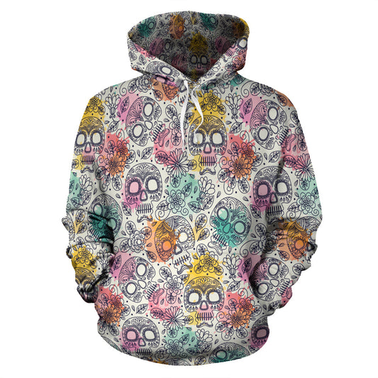 Watercolor Skull s Hoodie