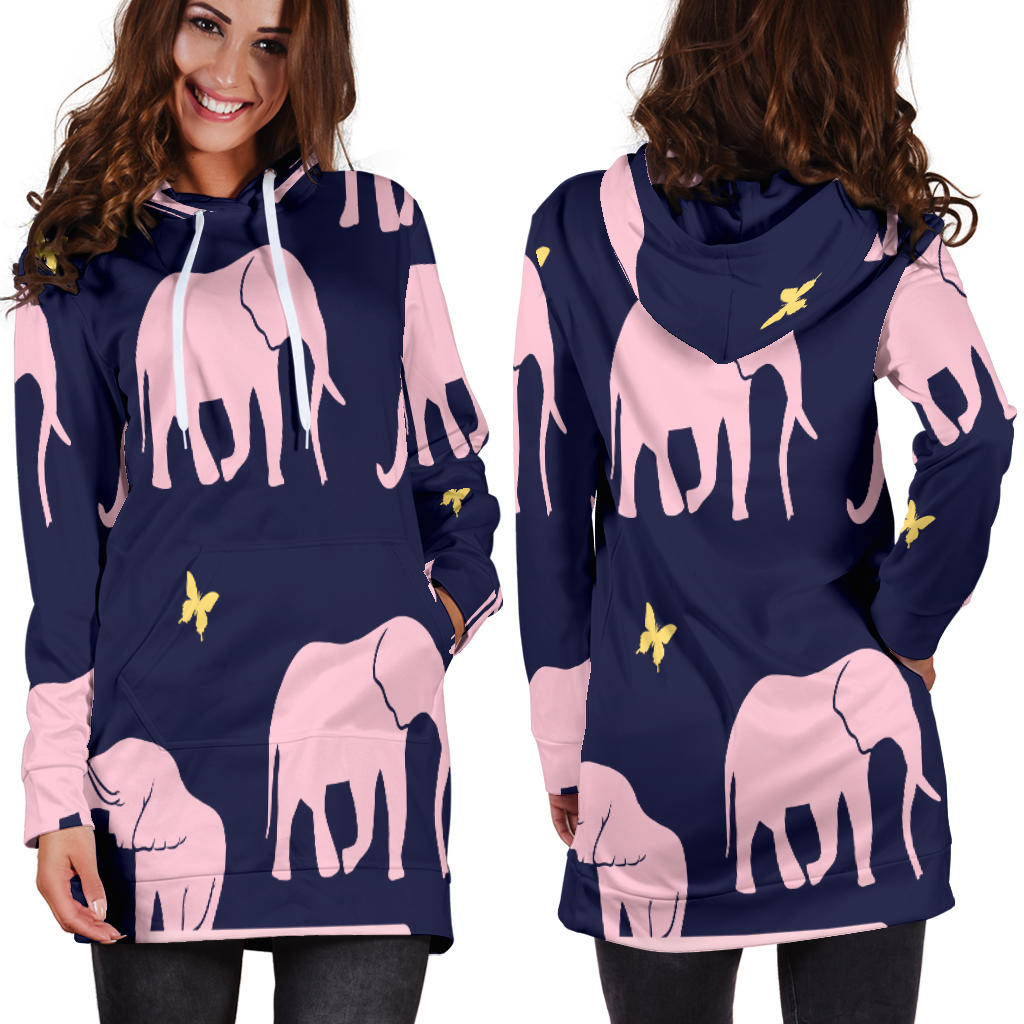 Pink Elephants Hoodie Dress