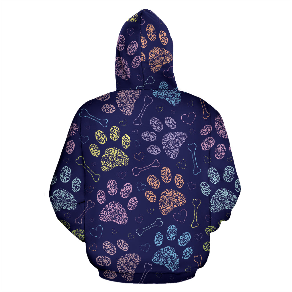 Paw prints all over print hoodie - Top Content | POD Collection | Free Shipping