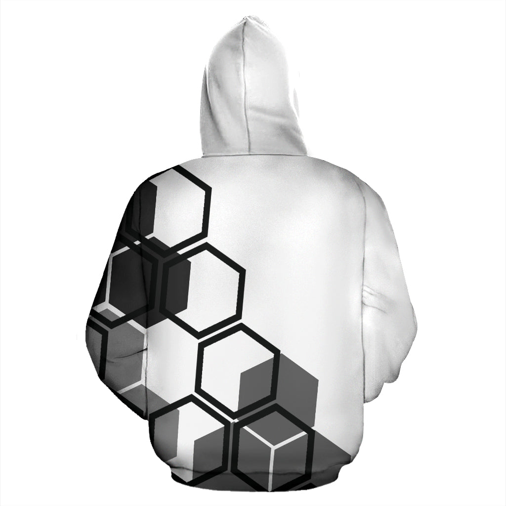 Hexagons white men's Hoodie