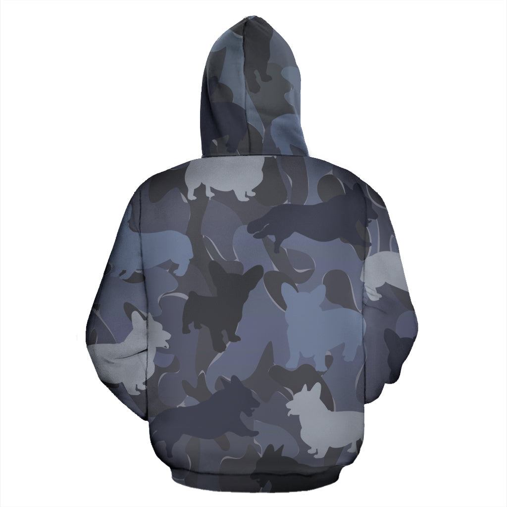 Corgi Dark Blue Hoodie