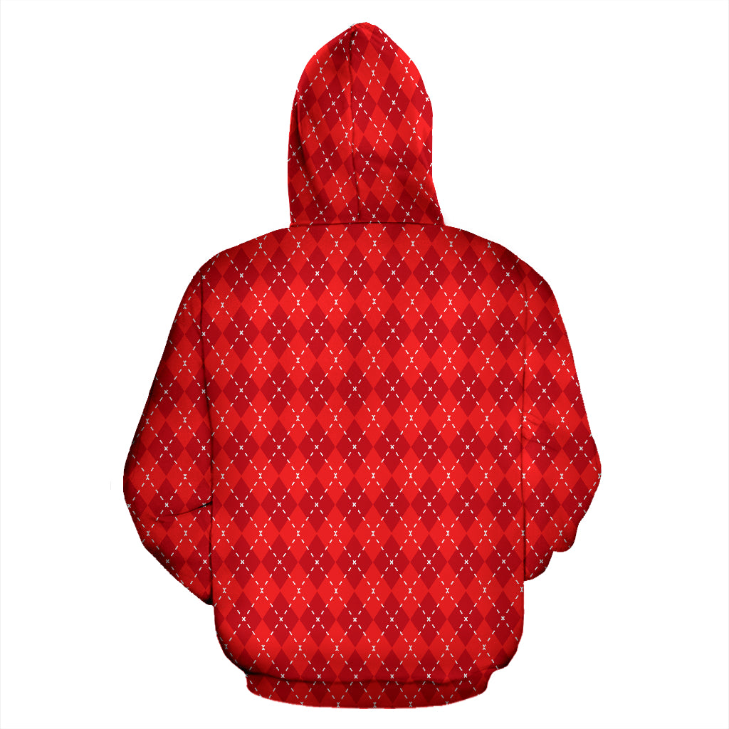 Red Argyle All Over Hoodie