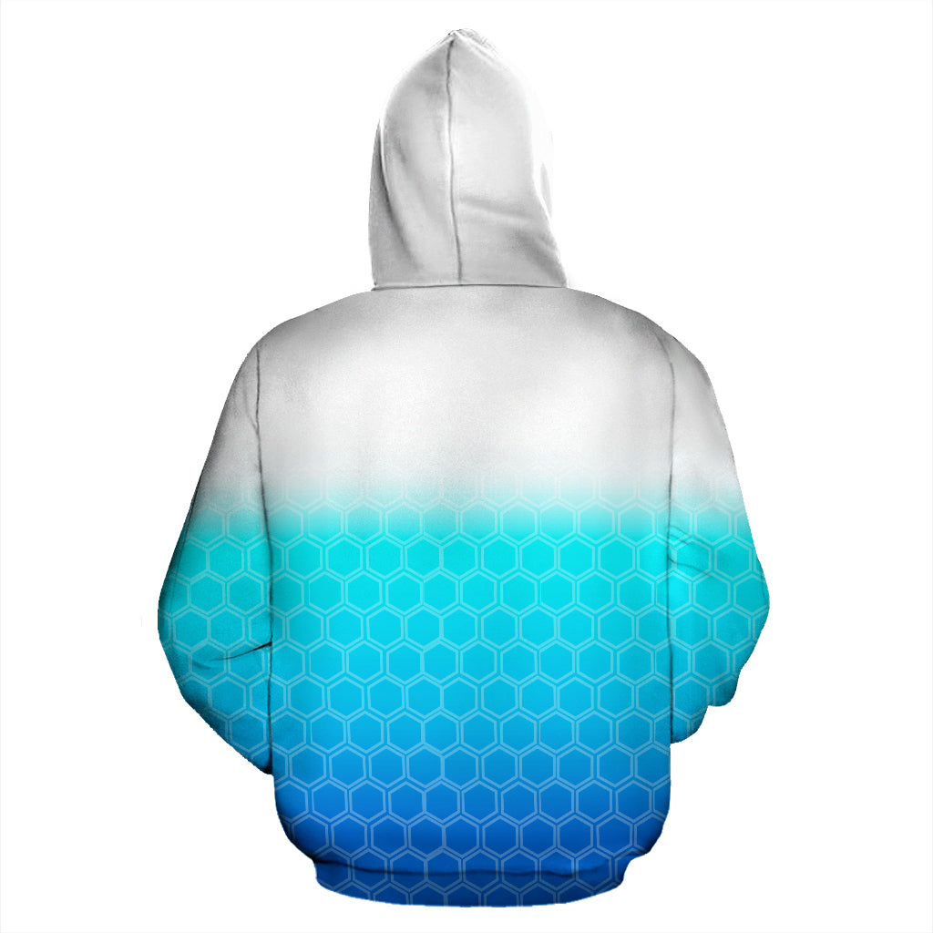 White to deep blue Hoodie