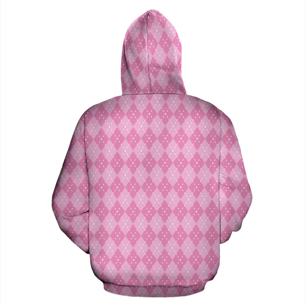 Pink Argyle All Over Hoodie - Top Content | POD Collection | Free Shipping