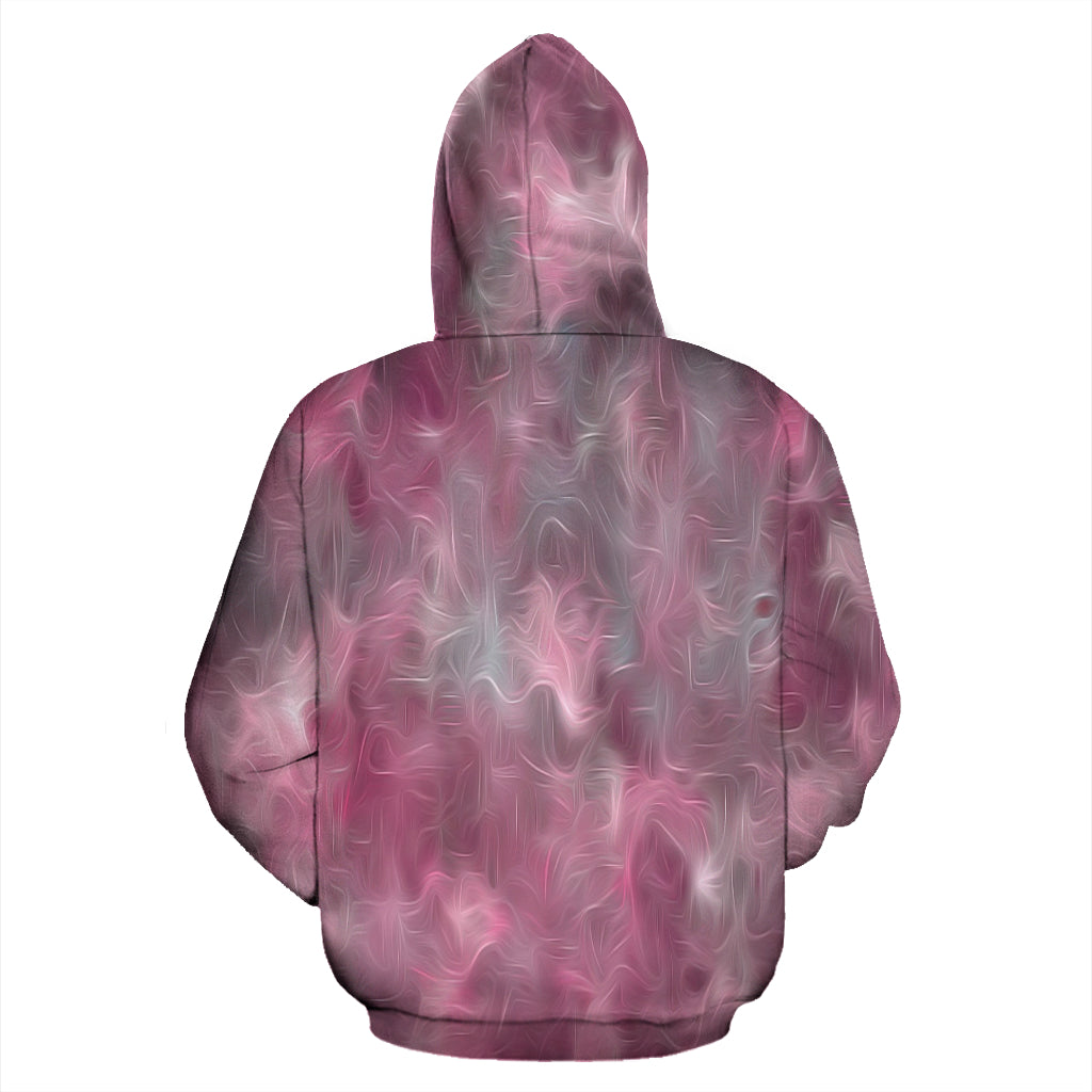 Chic Pink and Gray Fusion Pullover Hoodie