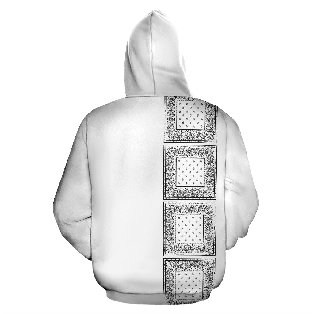 White Bandana Lineup Pullover Hoodie