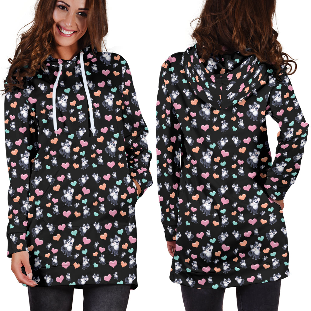 Snow Dog Womens Hoodie Dress