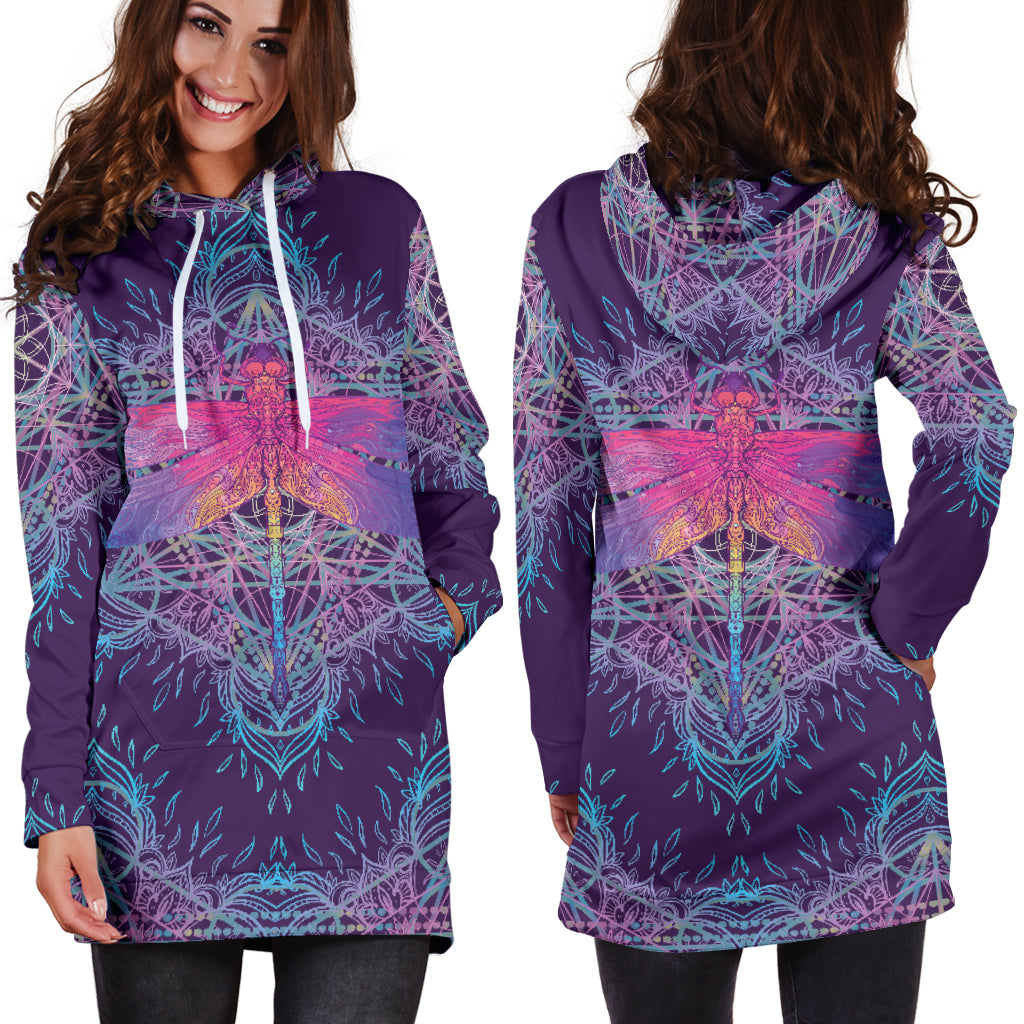 Dragonfly Mandala Hoodie Dress