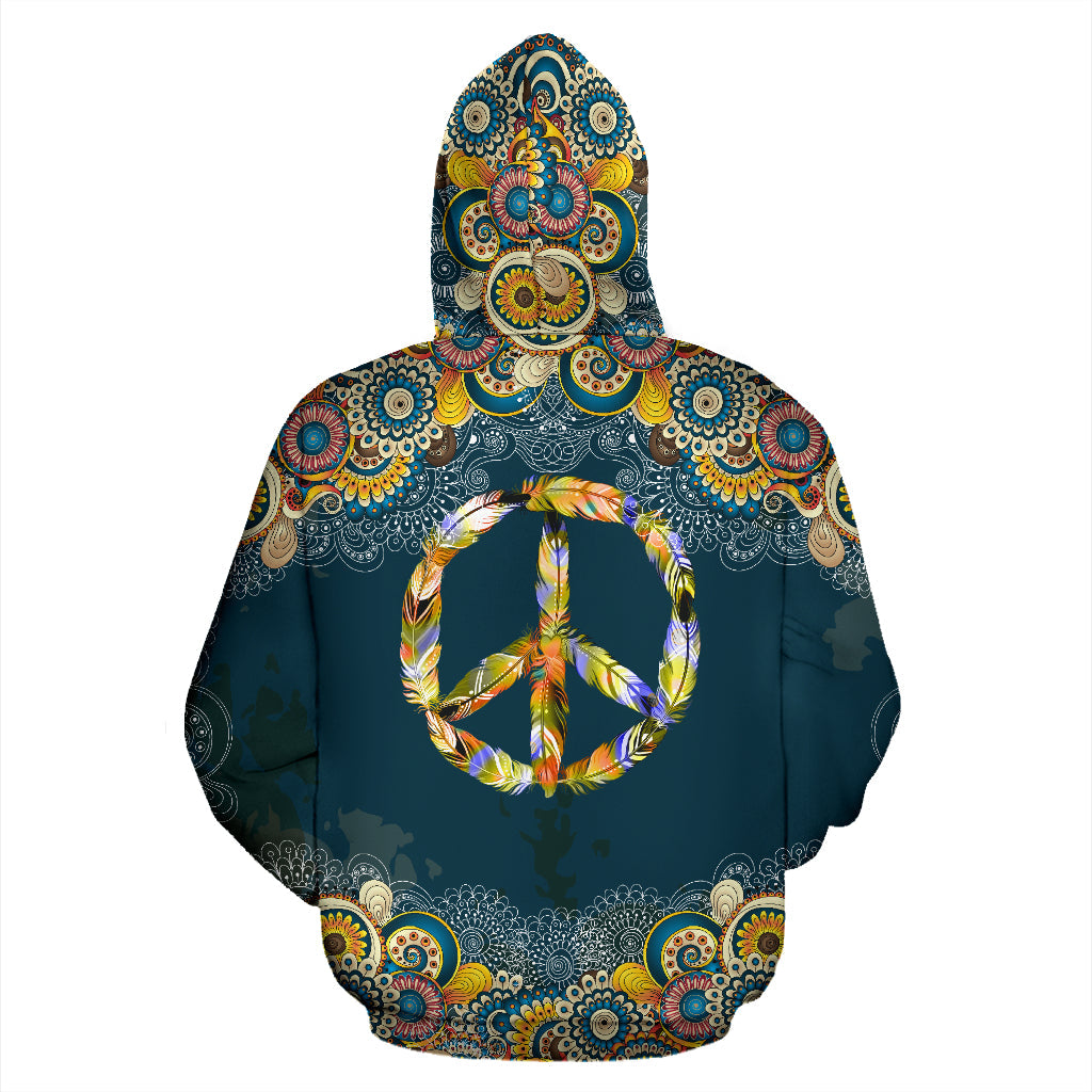 Feather Peace Mandala Hoodie - Top Content | POD Collection | Free Shipping