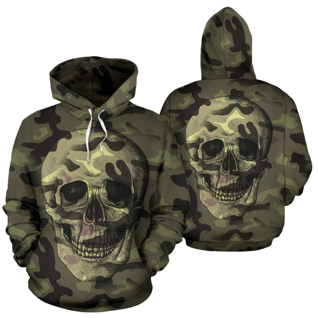 Camo Skull All Over Print for Lovers of Skulls and Camouflage Hoodie