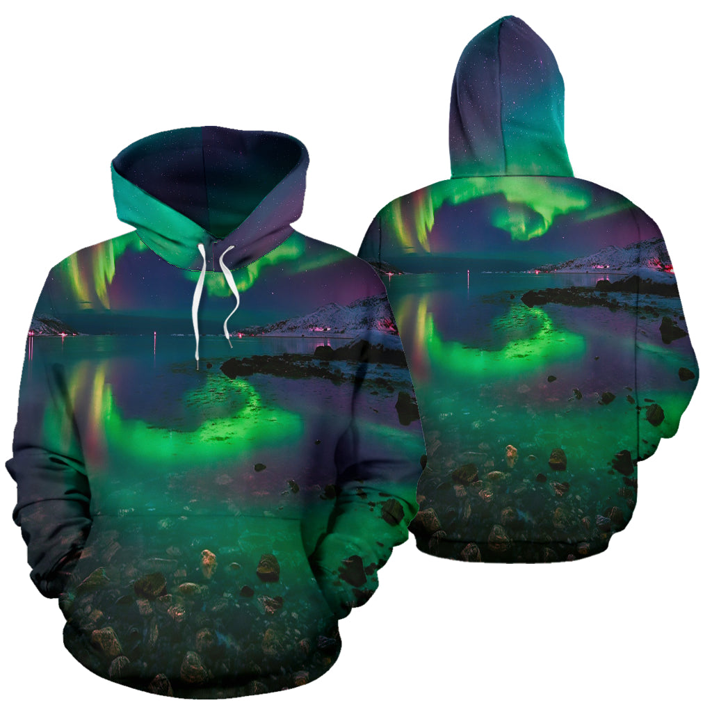 Northern Lights All Over Print Zip Up Unisex Hoodie - Top Content | POD Collection | Free Shipping