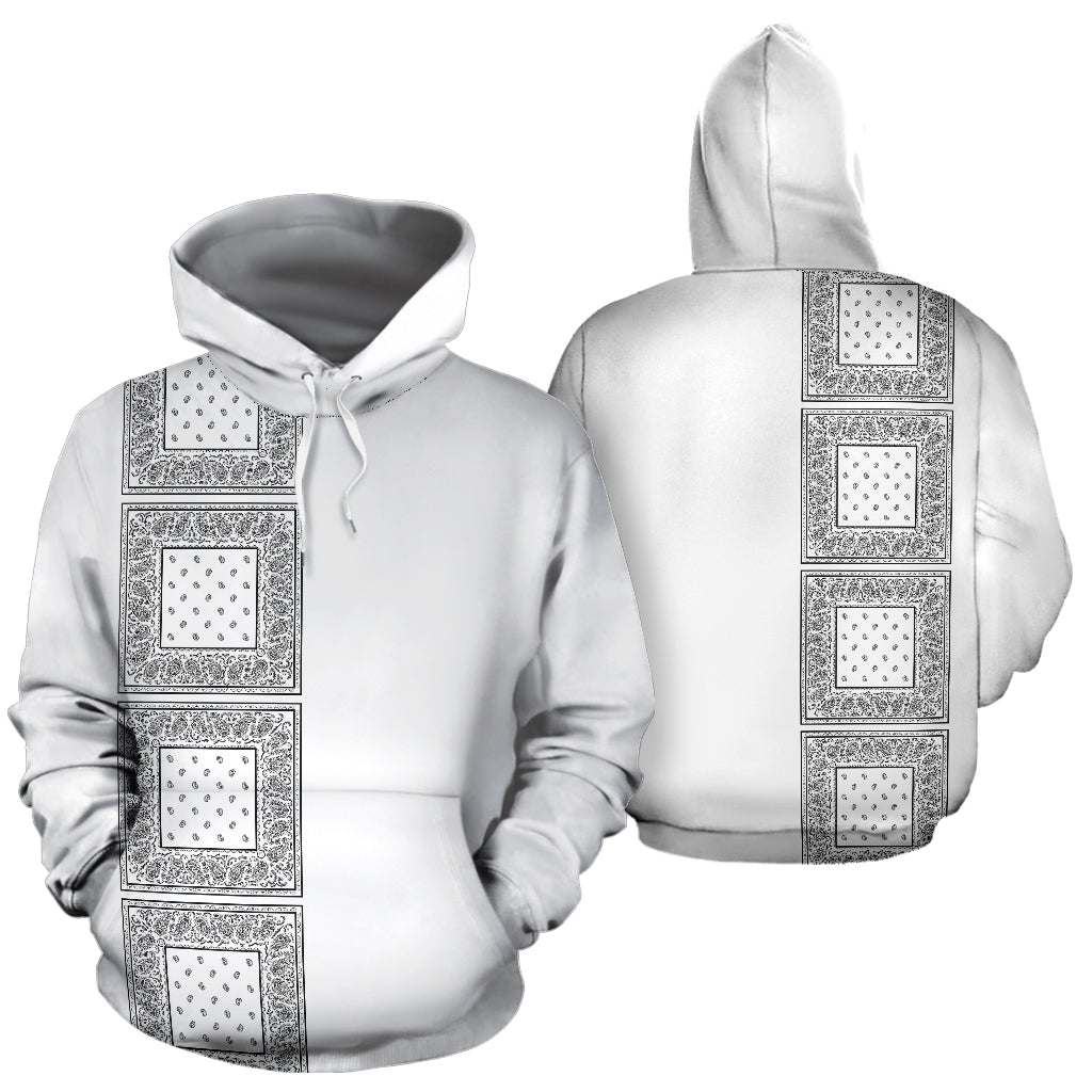 White Bandana Lineup Pullover Hoodie