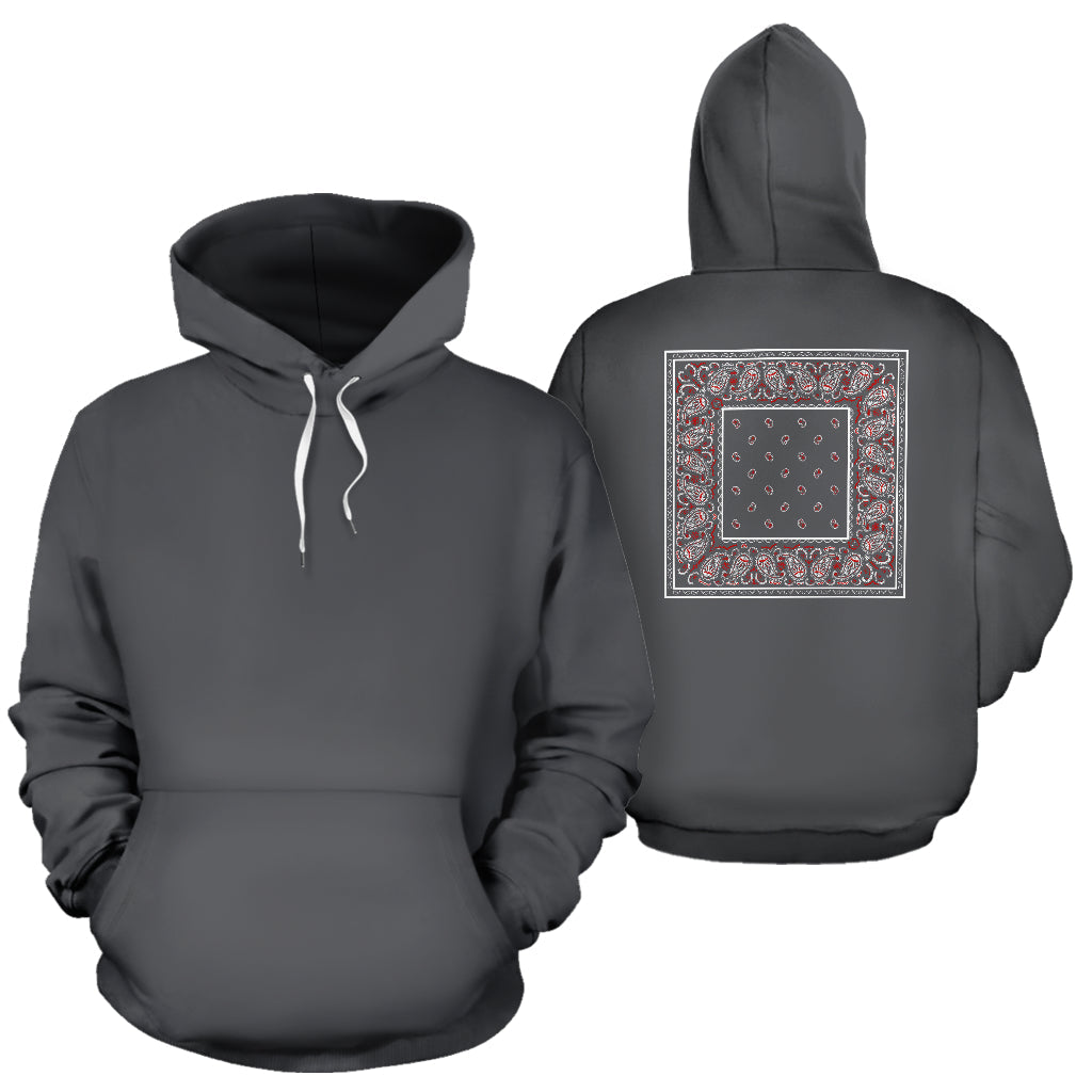 Back Print Wicked Gray Bandana Pullover Hoodie